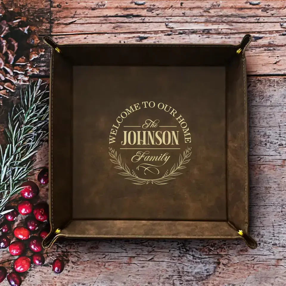 Family Leather Valet Tray