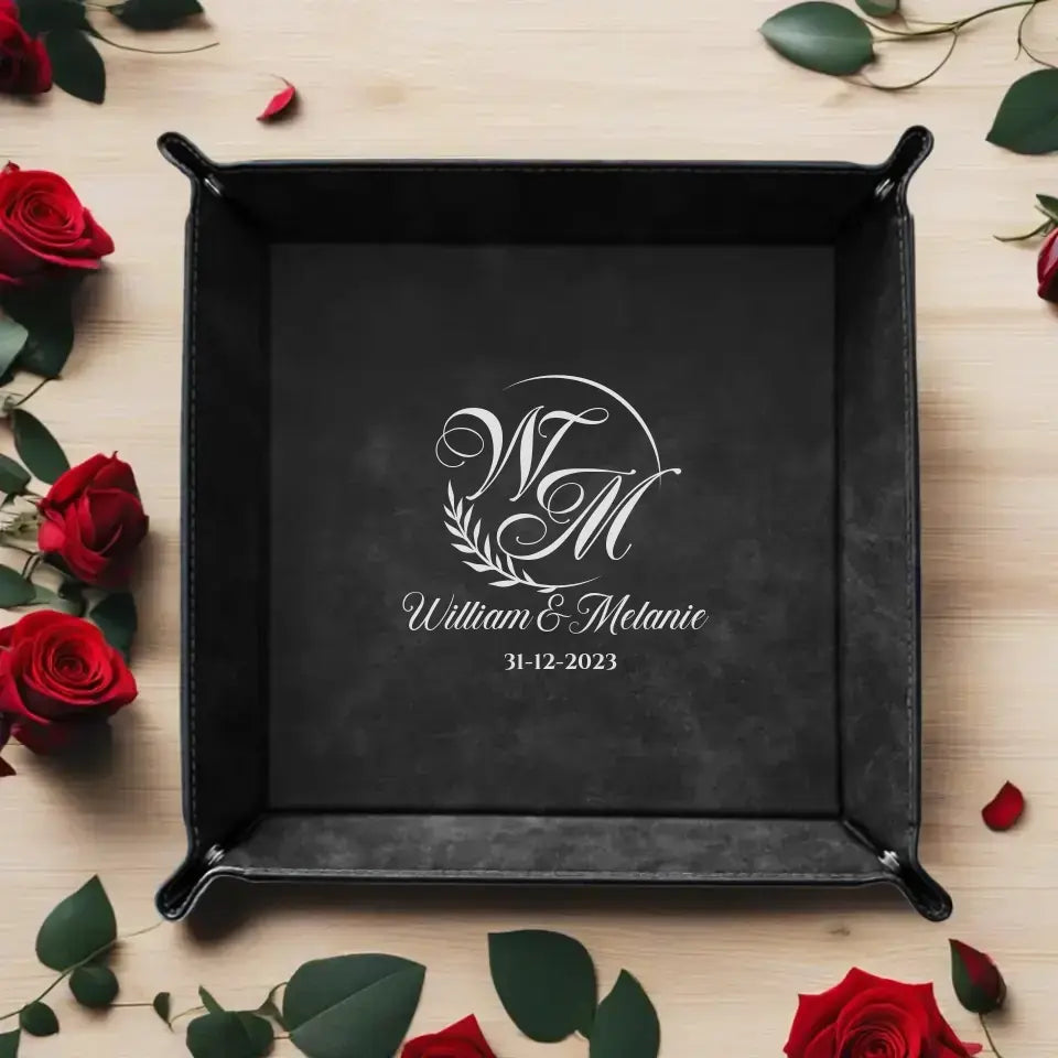Couples Leather Valet Tray