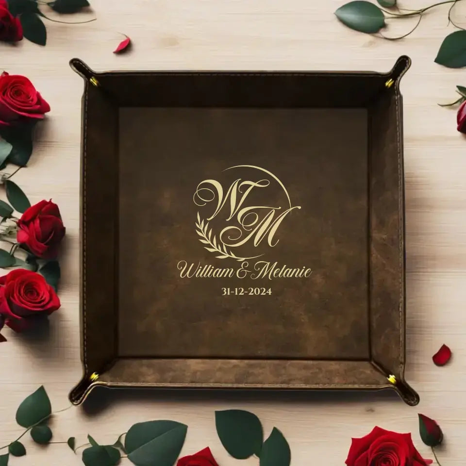Couples Leather Valet Tray
