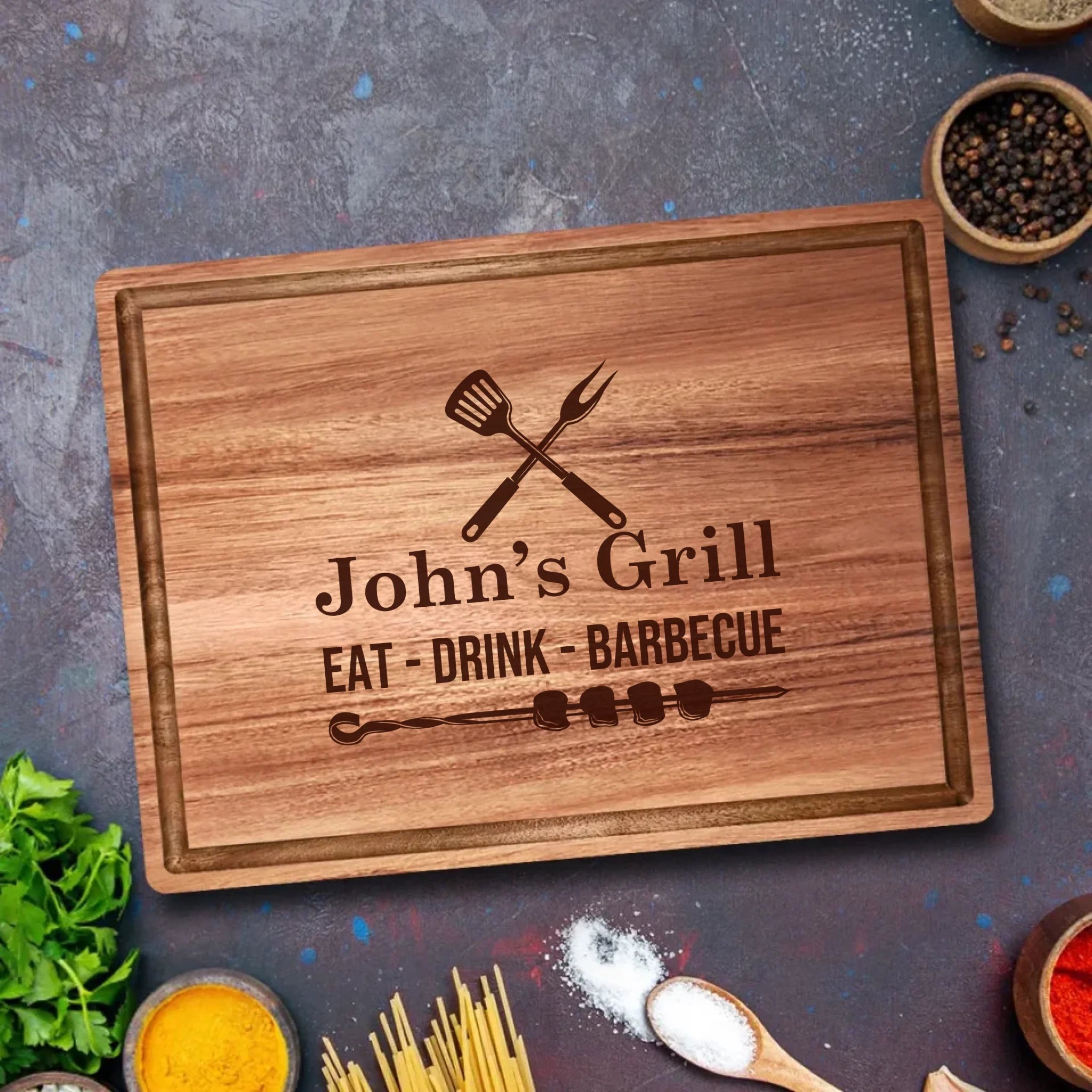 Eat, Drink, Barbecue Chopping Board