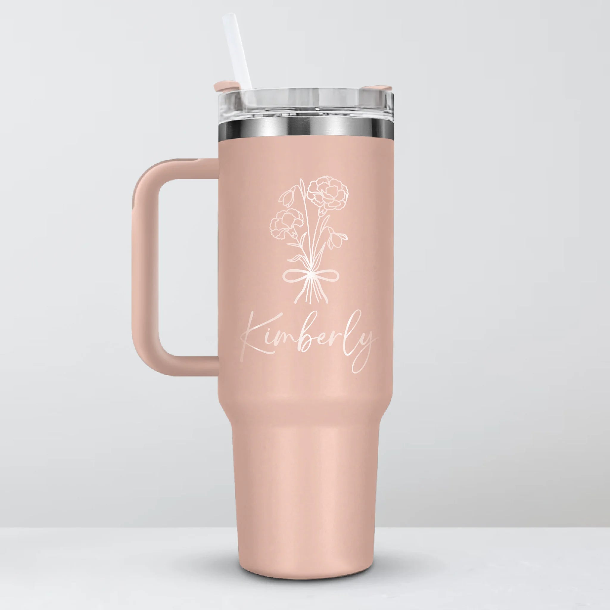 Personalized Name & Birth Flower Tumbler