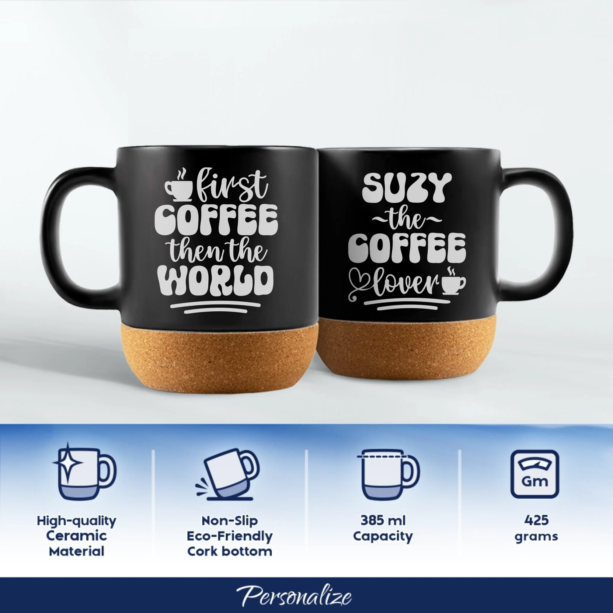 CorkMug Black 2sides