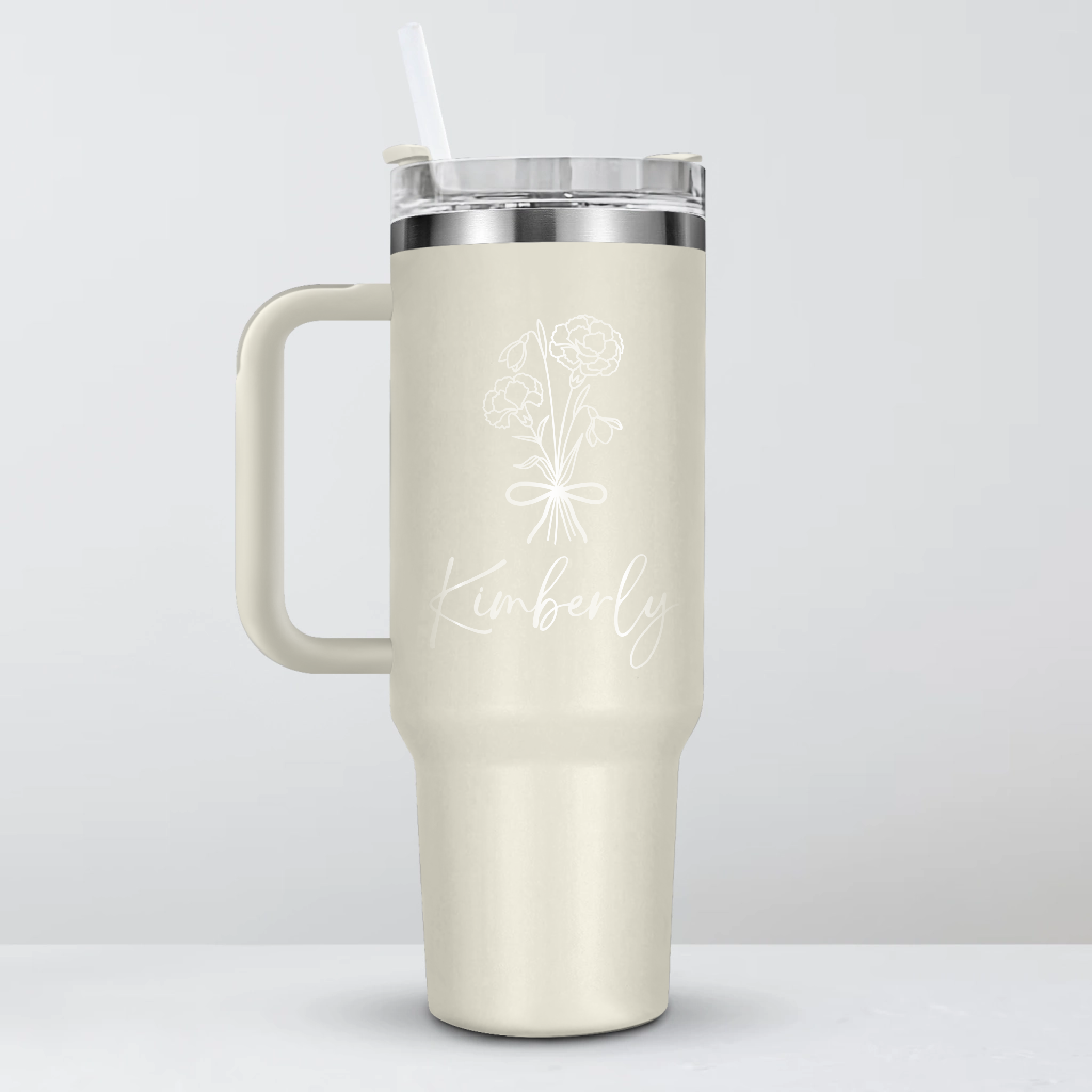 Personalized Name & Birth Flower Tumbler