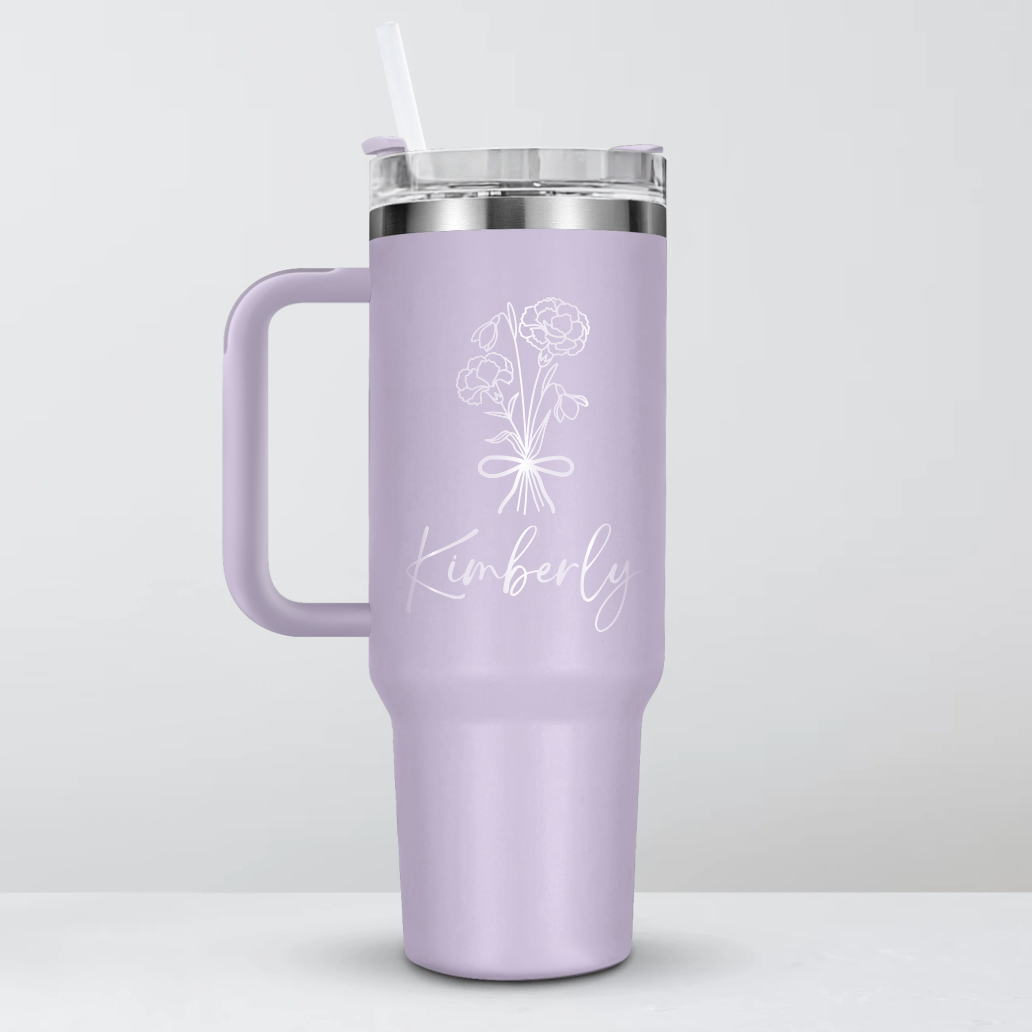 Personalized Name & Birth Flower Tumbler