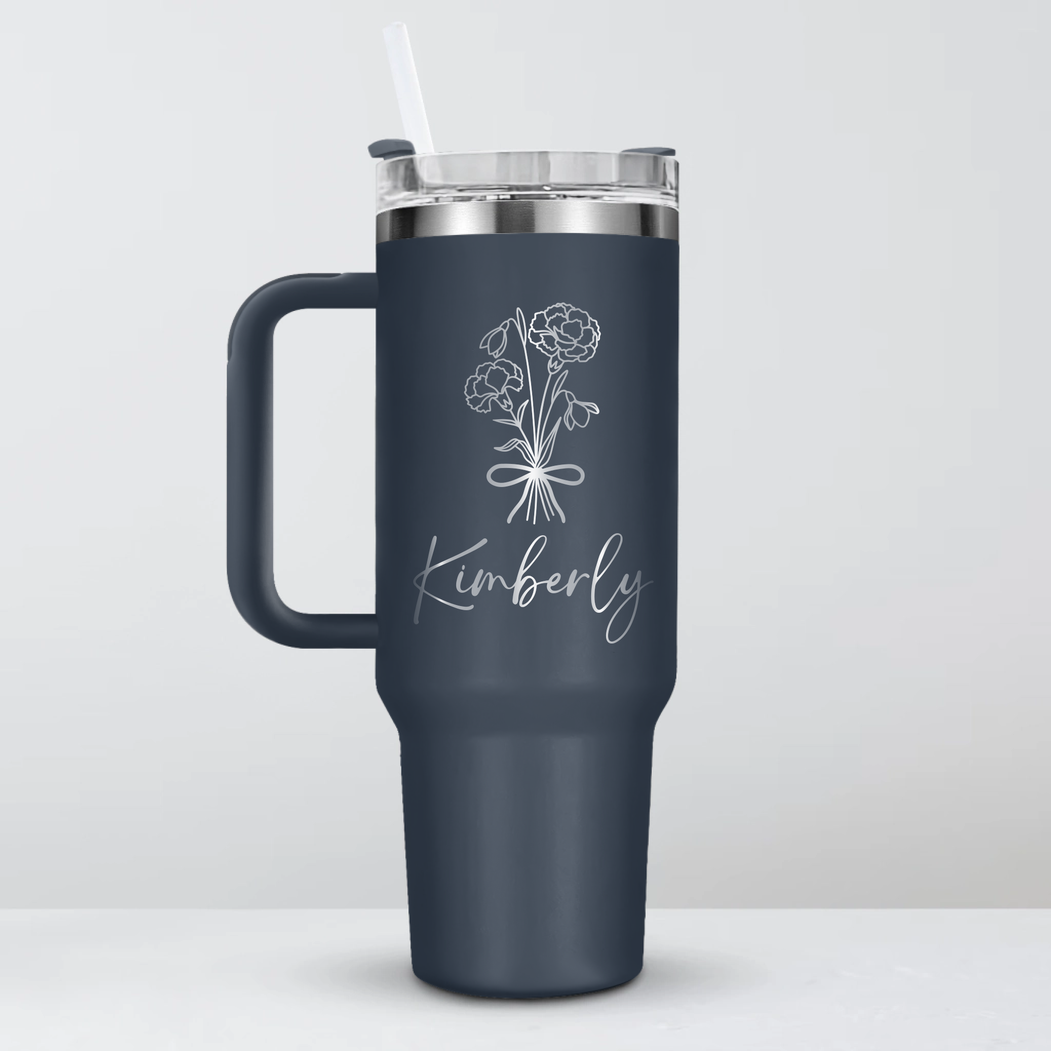 Personalized Name & Birth Flower Tumbler