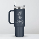 Personalized Name & Birth Flower Tumbler