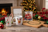 Personalized gifts for Christmas contains Character Mug, Photo Printed, cutting board, Christmas Frosted Cup,Tree Photo