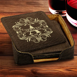 Elegant Leather Coaster Set