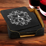 Elegant Leather Coaster Set