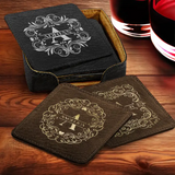 Elegant Leather Coaster Set