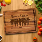 Mama's Floral Kitchen Personalized Cutting Board