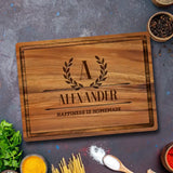 Laurel Wreath Personalised Cutting Board