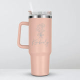 Personalized Name & Birth Flower Tumbler