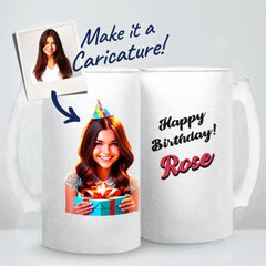 Caricature Celebration Beer Mug - for Her