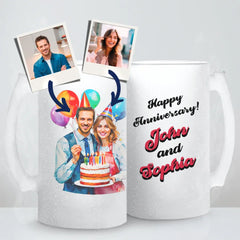 Caricature Celebration Beer Mug - For Couples