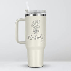 Personalized Name & Birth Flower Tumbler