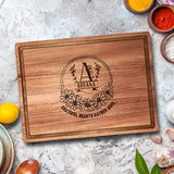 Floral Monogram Custom Cutting Board