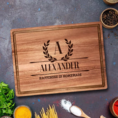 Laurel Wreath Personalised Cutting Board