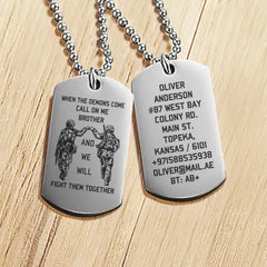 Personalized Call on Me Brother Soldier - Dog Tag Necklace