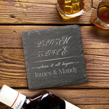 Personalized Engraved Geotag Location - Slate Coaster