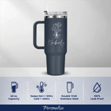 Personalized Name & Birth Flower Tumbler