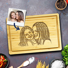 Personalized Custom Portrait Sketch Kitchen Board