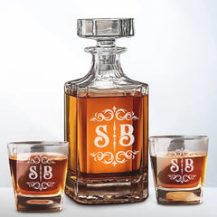 Custom Initial Decanter Set