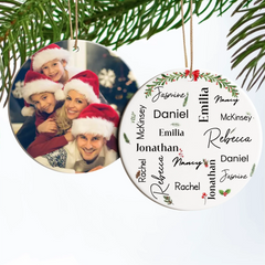Personalized Photo Christmas Ornament with Custom Message