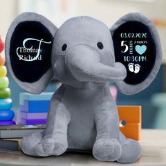 My Birth Story Personalized Elephant – Grey
