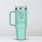 Personalized Name & Birth Flower Tumbler