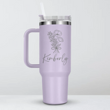 Personalized Name & Birth Flower Tumbler