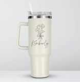 Personalized Name & Birth Flower Tumbler